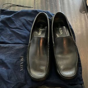 Prada Mens Loafers black leather size 10